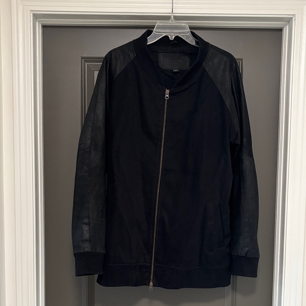 Zanerobe black sueded leather jacket XL